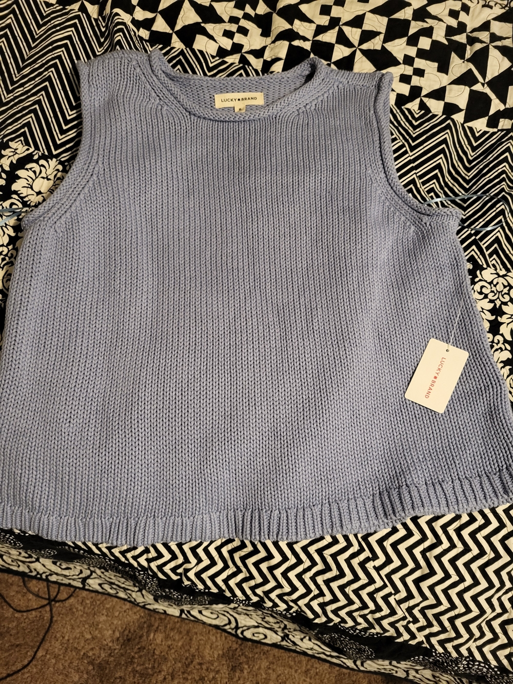 Lucky Brand Sleeveless Knit Top - Light Periwinkle